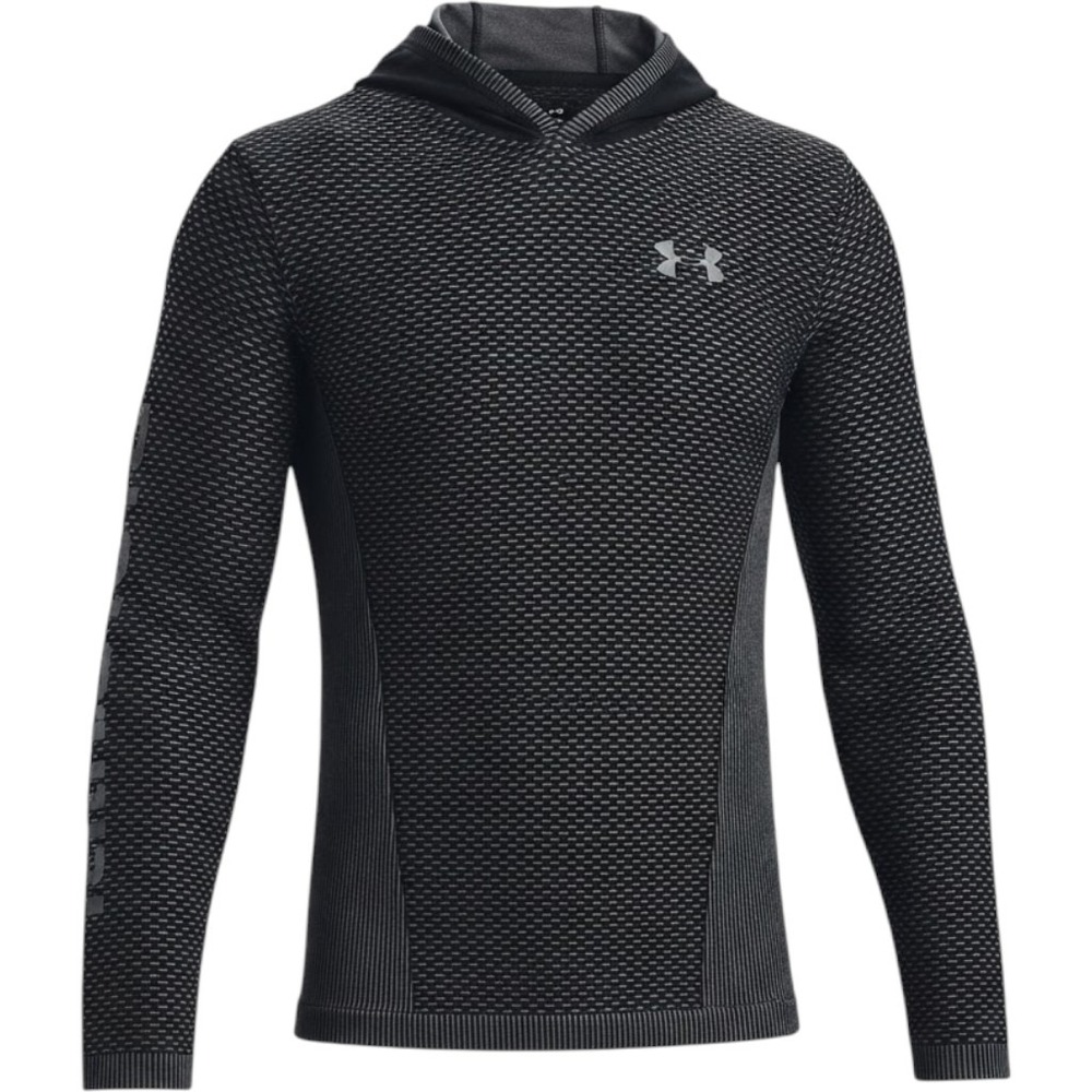 Under Armour Kids HeatGear Loose Hooded Long Sleeve Shirt Black Gray YXL